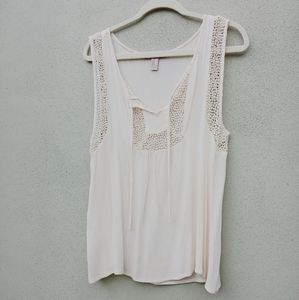 Forever 21 Boho Style Cream Tank Top Size Medium